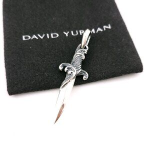 Vintage David Yurman Sterling Silver Waves Dagger Small Sword Pendant